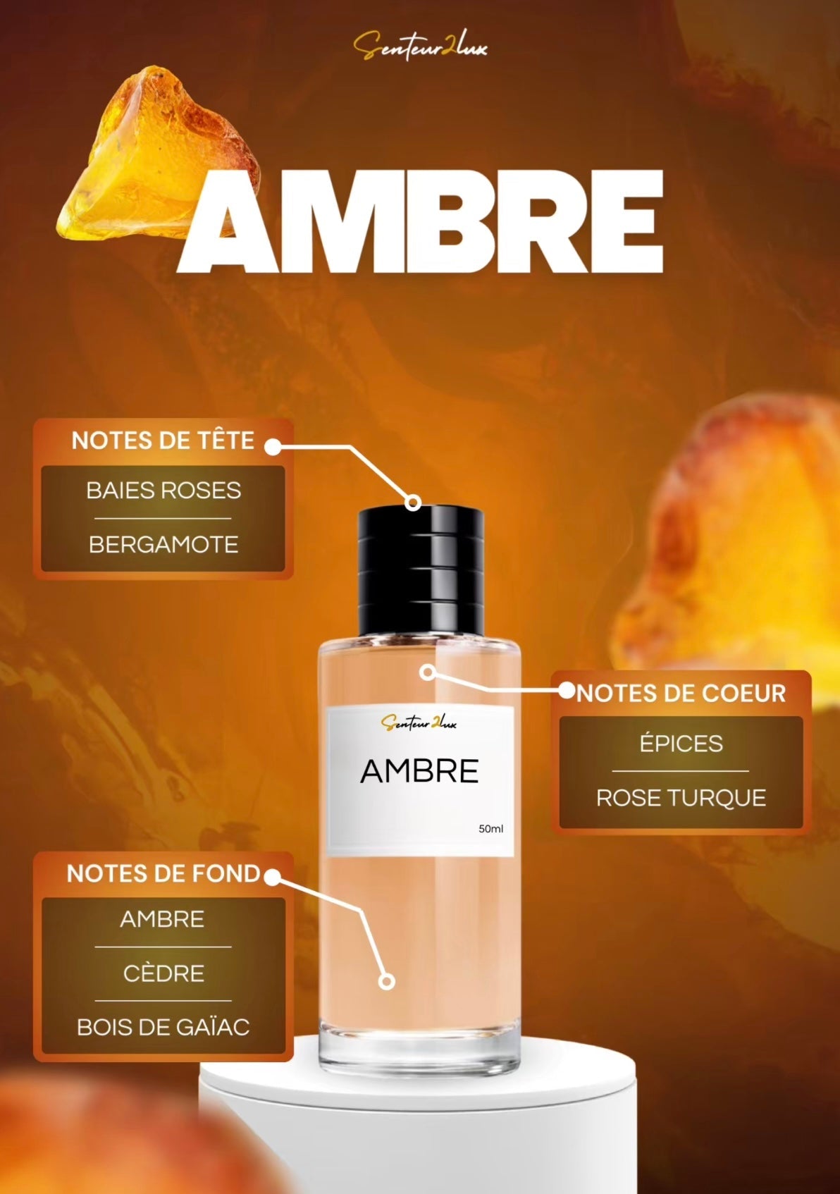 Senteur2Luxe – Ambre Extrait de Parfum 45%