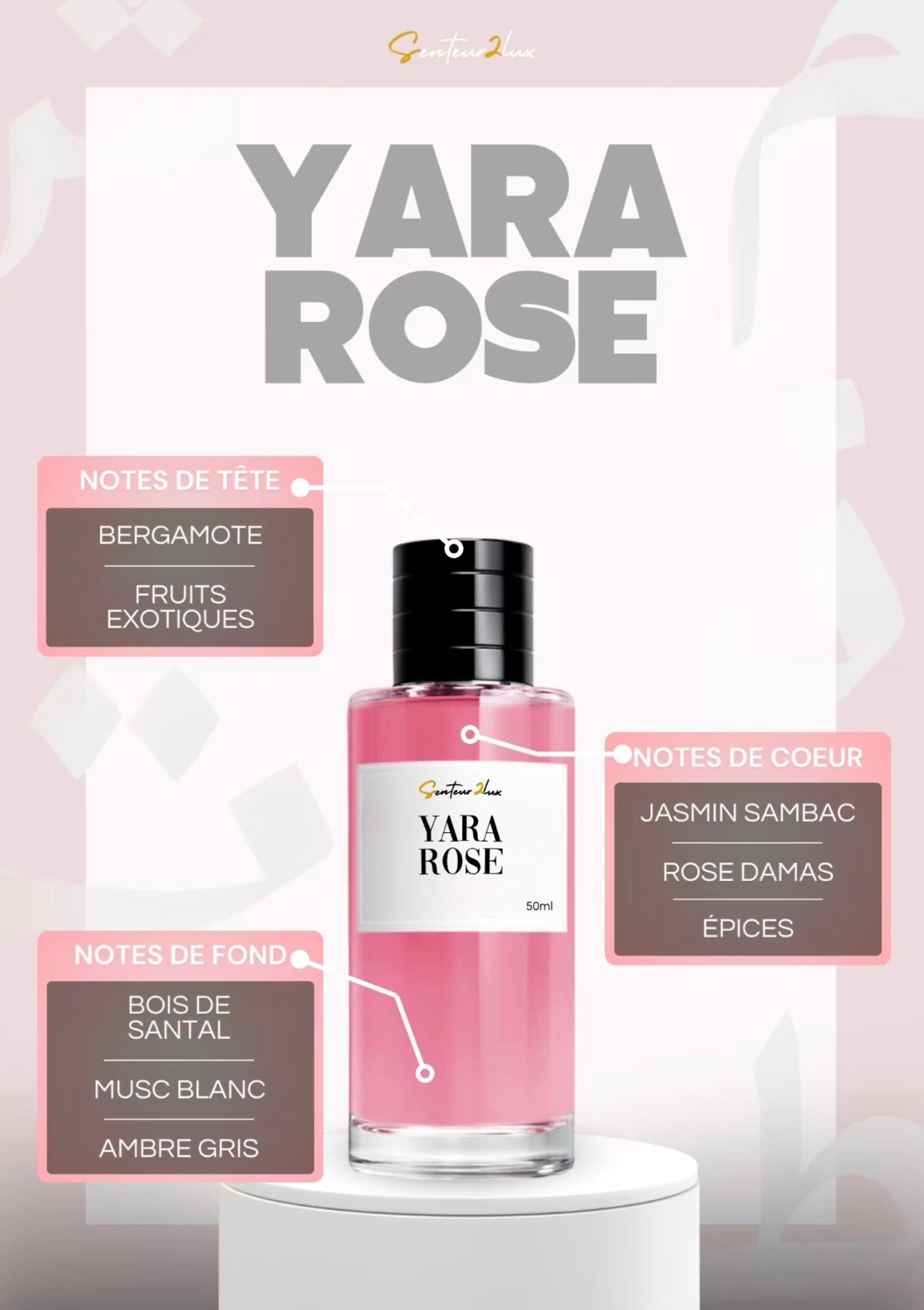 Senteur2Luxe– Yara Rose Extrait de Parfum 45%